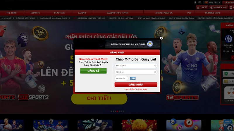 dang nhap 12bet 1 Đăng nhập cùng 12BET khá đơn giản, dễ dàng