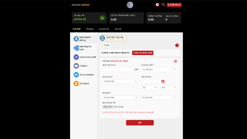 nap tien 12bet 3 Lưu ý để nạp tiền cùng 12BET diễn ra nhanh và tiện