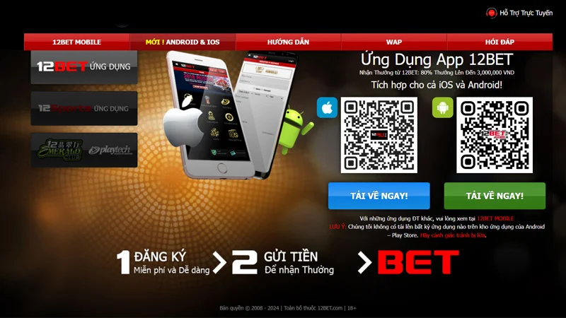 tai app 12bet 2 Hướng dẫn cách tải ứng dụng 12bet thành công