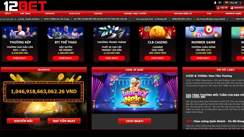 Các sản phẩm nổi bật tại 12bet